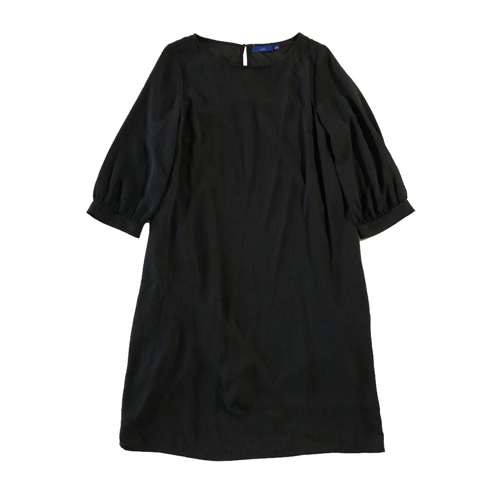 Apt. 9 Womens Size M Black 3/4 Sleeve Loose Shift Dress